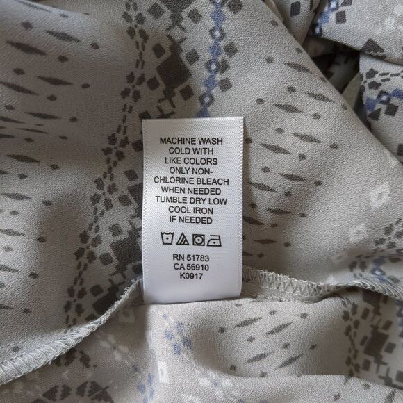 MAURICES Grey and Blue Aztec Print Light Weight Cold Shoulder Blouse, Size S - Picture 7 of 8